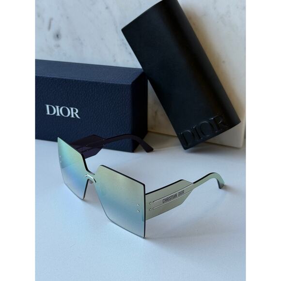 NEW Dior DiorClub M5U Rimless Square Sunglasses Gold Mirror main image 5